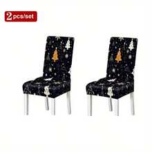1/4/6/8 Stücke Set, modische Weihnachts-Muster Stuhlbezüge/Bürostuhlbezüge/Esszimmerstuhlbezüge, geeignet für moderne Inneneinrichtung Zuhause, Restaurant und Hotel Dekoration. Die elastischen Stuhlbezüge sind waschbar, ideal als Weihnachtsgeschenke. - Verschiedenfarbig - Übersicht 14