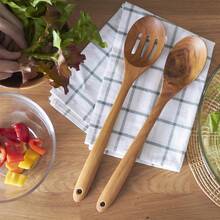FG-Soup Spoons13.5 Teak , Wooden, Mixing  Handcft Fm Teak |   Healthy And H Moist Resistance Non Stick Okredinnerware Gold Spoon