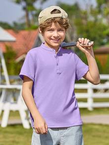 Halloween Kids Costumes Boys Short Sleeve Henley Shirt Casual Button Front Summer-Shirts Tops Tees-14 Years