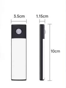 1 pieza Barra de luz LED con sensor de movimiento inalámbrico, luz de gabinete con sensor de movimiento, (10/20/30/50cm) para iluminación en cocina, dormitorio, gabinete, armario, escaleras, pasillo