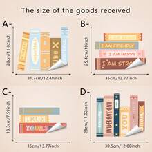 Watercolor Book Window Stickers Double-Sided Children's Window Stickers Kindergarten Inspirational Removable Colorful Static Glass Stickers Suitable For Nursery Classroom Playroom Children's Room - Multicolor - View 12