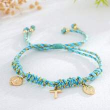 1 chiếc vòng tay mặt dây chuyền hình thánh giá phong cách Bohemian, vòng tay hình tròn Chúa Giê-su, vòng tay mặt dây chuyền hình bầu dục, vòng tay dây bện nhiều màu sắc, vòng tay đôi, vòng tay bạn bè, quà sinh nhật, quà gia đình, quà may mắn, quà tặng cho phụ nữ theo đạo Cơ đốc, quà tặng tuyệt vời nhất. - Nhiều màu-A - Xem 12