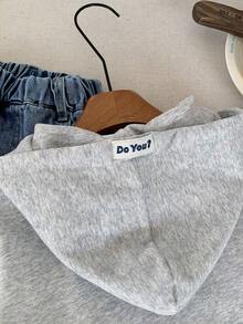 2-5Y Kids Hooded Printed Sweatshirt Jacket, Autumn - Grey - View 5