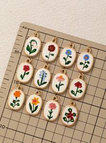 1 件夏季时尚 INS 可爱简约蝴蝶花朵月亮 DIY 吊坠，镀 18K 金，不易氧化，适合老婆妈妈自由搭配。