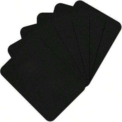 Premium Quality Fabric Repair Patches Ironon Patches For Clothing Inside Outside Strongest Glue Cotton 3 By 41/4 7.5 Cmx 10.5 Cmu2026 6PCSBlack