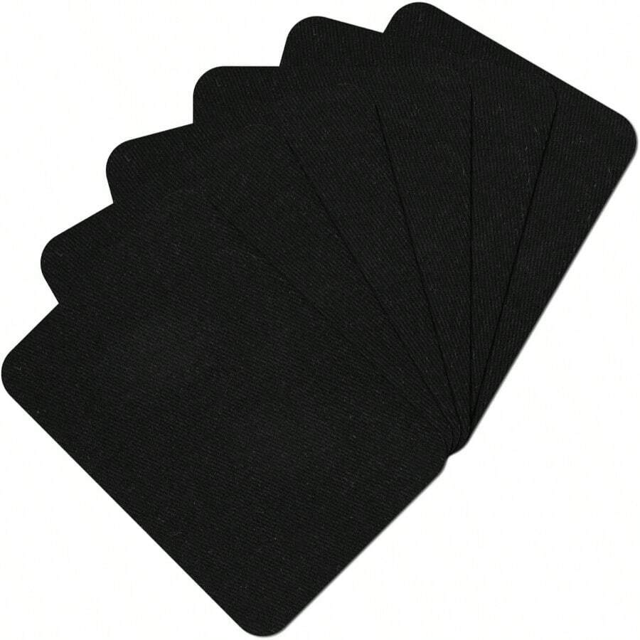 Premium Quality Fabric Repair Patches Ironon Patches For Clothing Inside Outside Strongest Glue Cotton 3 By 41/4 7.5 Cmx 10.5 Cmu2026 6PCSBlack