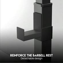 Adjustable Squat Rack - 40x40mm Steel Frame (1.0mm) | 5-Level Height/ Length Adjustment, 120kg Load | Home Gym Power Rack - Black - View 6