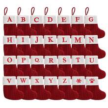 Kreativ gestrickte Buchstaben Weihnachtsstrümpfe, rote Wolle mit exquisiter Stickerei, diese Schneeflocken Dekostrümpfe haben einzigartige Designs; können als Weihnachtsbaum-Ornamente verwendet werden, um eine festliche Atmosphäre zu schaffen, geeignet für Wohnzimmer und Fensterdekorationen, perfekt für Weihnachtsfeiern und Weihnachtsdekoration Raumdekoration Winter