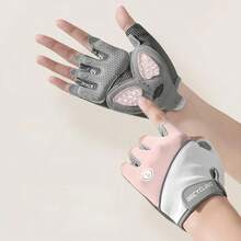 1Pair Workout Gloves,Riding Black Cycling Gloves,Sports Half Finger Gloves Anti Slip Sports Gloves,Weight Lifting Fingerless Gym Exercise Gloves,Men's And Women's Anti-Calluses Must-Have Fitness Gloves