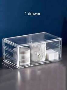 1pc Acrylic Transparent Drawer Style Makeup Jewelry Storage Box, Display Rack. Desktop Organizer For Jewelry, Lipstick, Eyeshadow, Cushion, Skincare Products. Jewelry Display, Stationery Storage For Women Storage Organizer Travel Holiday Essential Fall Decor Autumn Halloween - Transparent color 1 - View 17