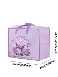 Sanrio Characters Clothing & Bedding Storage Bag, Durable Oxford Fabric, Tear-Resistant Material, Reinforced Handles, Sturdy Stitching, Large Capacity For Clothes, Blankets, Sheets, Pillows, Smooth Dual Zippers, Full-Open Design Dorm Room Essentials Clothes Organizer Closet Organization And Storage Bedroom