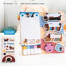 1 conjunto de adesivos combinados de desenho animado, alto valor de cor, fofos, multifuncionais, marcadores de classificação, adesivos para cenas decorativas de manuais