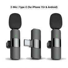 HITOZON Professional Wireless Lavalier Microphone Compatible With Iphone/Android Phones,Cordless Omnidirectional Condenser Recording Mic For Video/Audio/Vlog Recording,Wireless Mic For Teaching, Interviews, Live Streaming