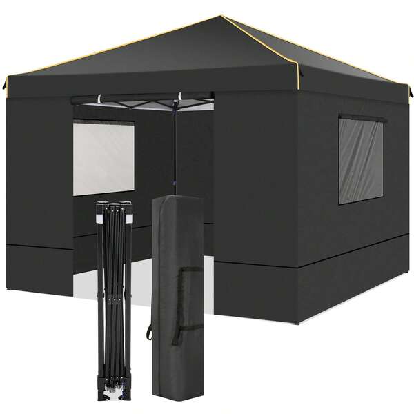 tooluck Carpas Cenadores Carpa plegable 3x3, carpa 3x3m impermeable, estable, resistente al invierno, carpa plegable para fiestas con 4 paredes laterales, carpa de jardín emergente, anti-UV para exteriores, carpa de jardín plegable
