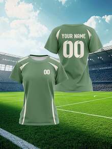 2025 Customized Sports Jersey, Summer Outdoor Sports Singlet Short Sleeve, Women's Sports Team Club Training Jersey Top With Front & Back Personalized Name & Number, Breathable Quick-Dry Casual Everyday Wear, Party Outfit