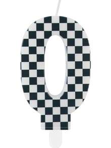 Schwarze karierte nummerierte 0-9 Rennthema Jubiläumsfeier Party Kuchen dekorative Kerzen - Verschiedenfarbig - Übersicht 6