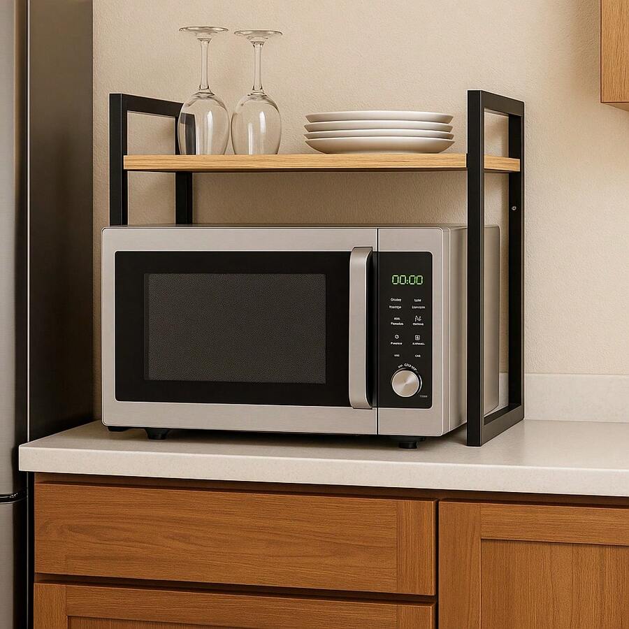 60cm Industrial Suspended Niche Shelf With Microwave Oven Support - 彩色 - 查看 1