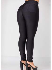 CALÇA LEGGING LIPO MODELADORA SUPLEX SUPER POWER COM BOLSOS - Preto - Visão 5
