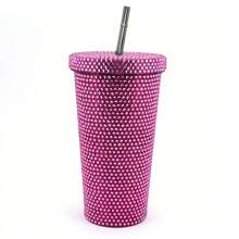 1 件闪亮水钻不锈钢保温水杯 - 带盖防漏便携式旅行杯，平底吸管水杯，适合户外运动和健身、家庭厨房办公室水杯， - 彩色 - 查看 18