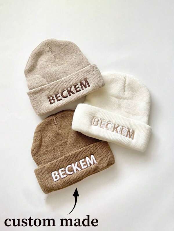 Custom Autumn And Winter Hats, Personalized Plush Hats, Custom Name Hats, Letter Hats, Autumn And Winter Hats, Unisex Hats, Full Moon Hats