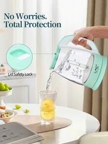 LAC 1pc EU Plug Powered Household Light Green Fast Heating Electric Kettle