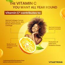 Vitastrong Vitamin C 1000 Mg Slow Release – 200 Tablets 100% Vegan, Pure Ascorbic Acid For Immune System, Bones, Skin, Energy And Collagen - Others - View 3