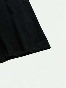 Camiseta negra para hombre de 100% algodón, material de algodón, estilo casual confortable y perfecta para combinar - Negro - Ver 5