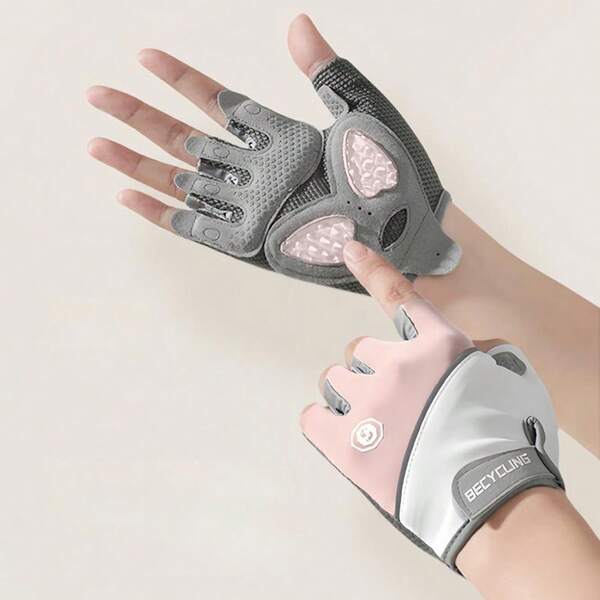 1Pair Workout Gloves,Riding Black Cycling Gloves,Sports Half Finger Gloves Anti Slip Sports Gloves,Weight Lifting Fingerless Gym Exercise Gloves,Men's And Women's Anti-Calluses Must-Have Fitness Gloves