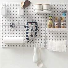 Półki ścienne z perforowanej płyty bez wiercenia, do kuchni i łazienki, z akcesoriami