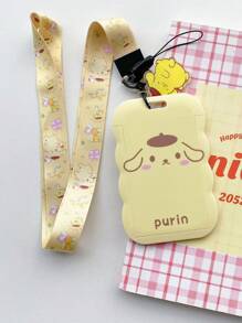 1pc Lanyard ID Card Holder, Curved Edge, Can Hold ID Card, Metro Card, Pass Card, Suitable To Hang On Student Backpack