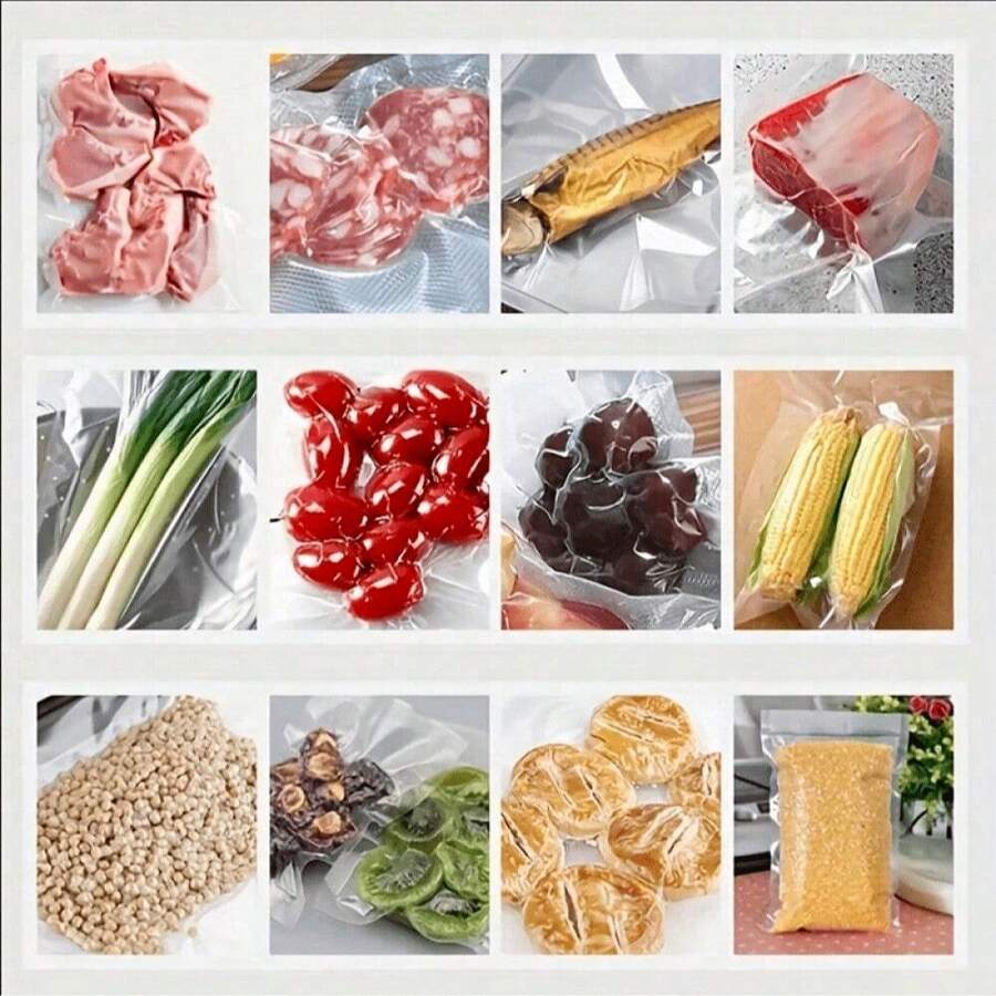 Vacuum Sealer Bags, Including Storage Bags, Kitchen Essential Preservation Tool, Tightly Locks In Freshness, Compatible With Various Vacuum Sealers, Extends Shelf Life, All-In-One Kitchen Storage & Preservation