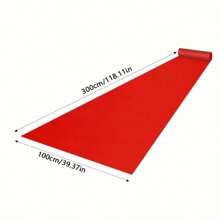 1pc Red Carpet For Birthday Party, Christmas Decoration, Holiday Celebration, Wedding, Store Opening, Exhibition Stage, Wedding Aisle, Disposable Red Carpet For Welcoming - Red - View 3