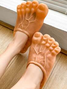 Chanclas con temática de Halloween, pantuflas ligeras de cinco dedos con patrón asimétrico, adecuadas como accesorios de actuación, diseño de slip-on (Talla 36-41)