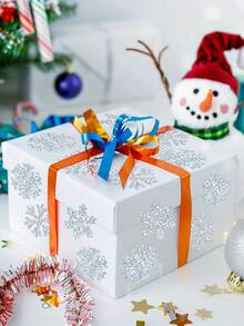 500 peças/Rolo Adesivos Laser Brilhantes de Flocos de Neve de Inverno - Adequado para Laptops, Bagagens, Envelopes, Canecas, Álbuns de Recortes, Presentes - Perfeito para Decorações de Natal e Festas! Decoração de Bagagem, Suprimentos de Scrapbooking, Design de Feriado, Efeito Brilhante - Multicolorido - Visão 4