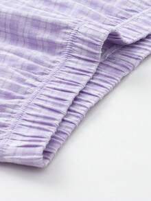 Balabala Set de 2 piezas de pijama de algodón con estampado de letras y dibujos animados para niños y niñas preadolescentes, novedad primavera 2025 - tono morado blanco - Ver 9