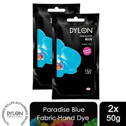 Dylon Hand Fabric Dye Sachets 2 Pack 50g Each For Clothes, Home Textiles, Soft Furnishings, Easy To Use For Customising And Refreshing Fabrics At Home