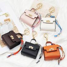 Mini Backpack Keychain For Women,Small Change Pouch Coin Purse Twist-Lock With Key Headset Bag(Orange) - 紫色 - 查看 2