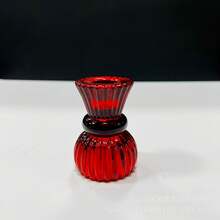 1pc Crystal European Candle Holder, Eerie, Autumn, Holiday, Christmas, Winter, Holiday, Festival, Christmas Decor, Christmas Decoration, Christmas Gift, Room Decor Candle Holder - Transparent/Green/Red Small Creative Candle Base - Small Skirt Dual-Use Candle Cup Romantic Dining Table Candle Holder Home Decor Christmas Decorations, Christmas Gifts