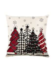 1 pièce Housse de coussin décoratif de Noël, motif rayé avec fermeture éclair, décorations de style ferme festives pour divers types de pièces, décoration de maison, décoration de bureau, décoration de fête à thème, décoration de Noël, coussins décoratifs de Noël Décorations de Noël Hiver
