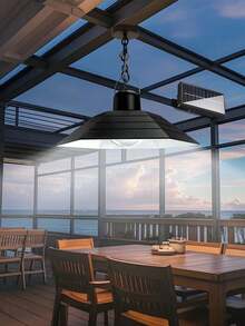 1pc Solar Powered Lamp, Outdoor & Indoor, Remote Control Solar Hanging Lamp, Separate Single/Dual Head Outdoor Path Light, Yard Lighting LED Night Light, Indoor Lighting Lamp, White Light With Remote Control Multifunctional Solar Hanging Lamp - Chandelier-high Gloss - View 4