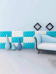 4pcs 3D Sticker Embossed XPE Foam Wallpaper, Waterproof & Moisture-Proof Faux Leather Texture, Headboard Anti-Collision Soft Pad Removable Wall Sticker, Reusable & Cuttable, Suitable For Bedroom & Living Room Wall Decor, Sound Insulation Thick Wall, Home Decor Wall Paper