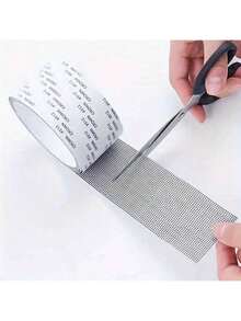 1pc Self-Adhesive Window Screen Mosquito Net, Repair Tape Window Screen Net, Paste Anti-Mosquito Door And Window Strong Tape, Home Supplies - Grey - View 2