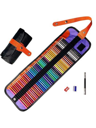 72 Lapices de Colores, con Estuche para Lápices, 1 Sacapuntas, 1 Borrador y 1 Extensor de Lápiz, Lápices de Colores para Principiantes y Profesionales, Lápices de colores ﻿ ﻿