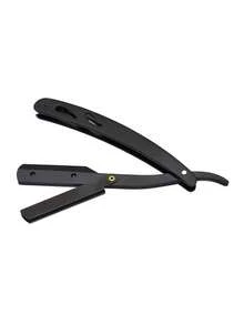 1 pieza Navaja de afeitar plegable, afeitadora manual, arreglo facial para hombres, herramienta de afeitado para barbería, hoja de navaja recta de acero inoxidable, apta para uso en barbería y en el hogar (hojas no incluidas) - Multicolor - Ver 8