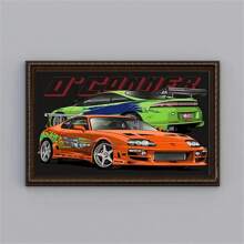 优质 5D DIY 钻石画套装 - 酷炫跑车设计、全圆钻帆布艺术套装、工艺和缝纫用品，20.07x29.97 厘米 - 彩色 - 查看 3