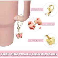 5 Stücke Zubehör für Tumbler Becher 30oz 40oz, inklusive Silikon Wasserflasche Stiefel, Strohhalm Abdeckung, Bommel Schlüsselanhänger, Hänge Dekor