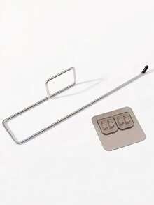 1个无孔浴室厨房毛巾架，强力粘性纸巾卷架，节省空间的多用途收纳容器，适用于浴室、台面和橱柜 - 可容纳多卷纸巾，易于安装，壁挂式收纳设计，不锈钢材质，日常生活必备浴室配件和浴室工具 - 彩色 - 查看 5