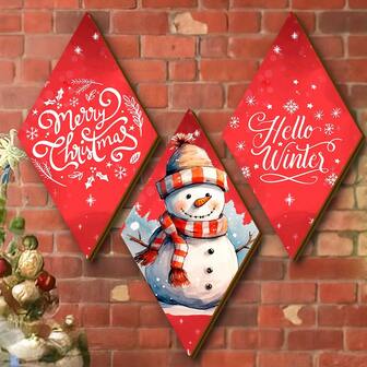 En uppsättning juldekorationer i lantlig trästil, snögubbar och skyltar med texten "God jul", "Hej vinter", klassiska badrumsdekorationer, ingen strömförsörjning, dekorationer för hem och tvättstuga, perfekta presenter till familjer och vänner