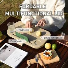 Panier de pique-nique pliable, panier de rangement étanche multifonctionnel avec couvercle, adapté au camping, à l'extérieur, au stockage à domicile, au stockage des aliments, à la Saint-Valentin, à Thanksgiving, à Noël - Militaire verte - Voir 5