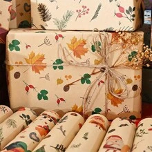 Set Of 10 Sheets Of Christmas Wrapping Paper , Suitable For New Year'S Eve Presents, Christmas Gifts,Birthday Gifts, Gift Boxes, And Packaging For Flowers And Apples.(5/10 Sheets)